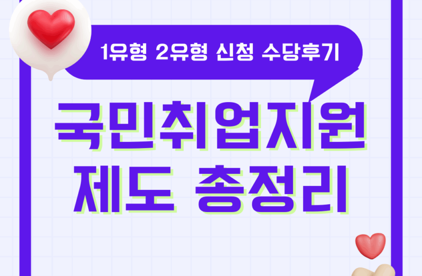 국민취업지원제도 취업성공수당후기 신청 방법 1유형 2유형 대상 총정리